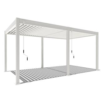 Weide Classic | Aluminium Pavillon | 3 x 5,3 M | Lamellendach weiß | Pergola freistehend