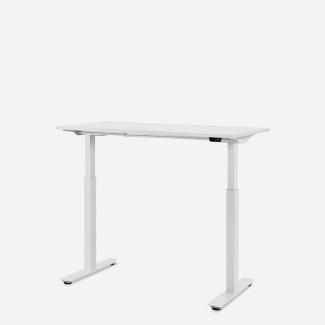 120 x 60 cm WRK21® SMART - Weiss Uni / Weiss elektrisch höhenverstellbarer Schreibtisch