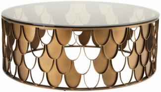 Casa Padrino Art Deco Luxus Designer Couchtisch Antik Kupfer - Wohnzimmer Salon Tisch - Luxus Möbel