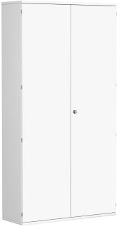 Garderobenschrank mit ausziehbarem Garderobenhalter, 120x42x230cm, Weiß