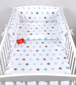 Babylux 'Sterne Blau' Kinderbettwäsche 40x60/100x135 cm