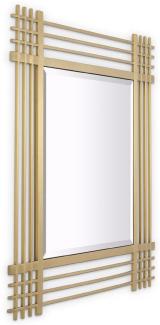 Casa Padrino Luxus Edelstahl Wandspiegel Messingfarben 100 x 3 x H. 100 cm - Wohnzimmer Spiegel - Schlafzimmer Spiegel - Garderoben Spiegel - Luxus Möbel