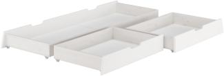 Erst-Holz Bettkasten für Doppelbetten - 3-teilig - Kiefer Weiß - 90.10-S8W