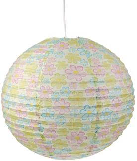 Kinder Papierlampe BLUMEN Motiv Lampenschirm Ø40cm Pendelleuchte mit Aufhängung