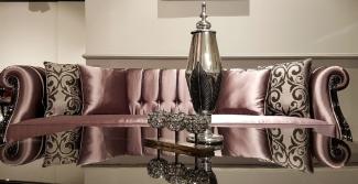 Casa Padrino Luxus Barock Chesterfield Sofa Rosa / Schwarz