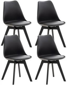 4er Set Stuhl Linares Kunststoff, schwarz/schwarz