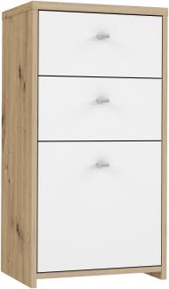 FORTE Best Chest Kommode, Holzwerkstoff, Braun/Weiß, 40,3 x 77,3 x 29,6 cm