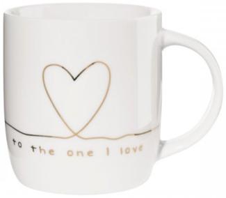 ASA Selection linia Henkelbecher To The One I Love, Kaffeetasse, Becher, Kaffee Tasse, Tee, Fine Bone China, Weiß Glänzend, 350 ml, 18061414