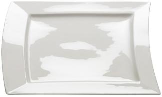 Maxwell & Williams Sway Platte Eckig, Tablett, Servierplatte, Eckig, Porzellan, Weiß, 30. 5 cm, JX31012