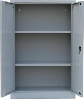 Stahl-Aktenschrank Metallschrank abschließbar Büroschrank Stahlschrank 120 x 92,5 x 42,2cm Grau/Rot 530324