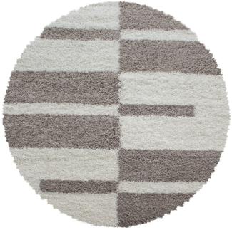 Hochflor Teppich Gianna rund - 200x200 cm - Grau