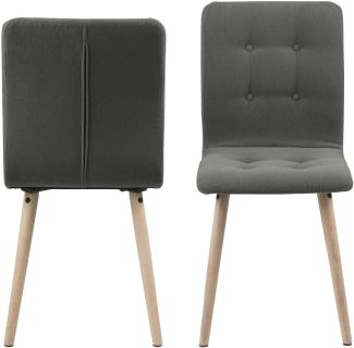 Esszimmerstuhl Set Stuhl Küchenstuhl Lounge Sessel Esszimmer Textil Stoff grau