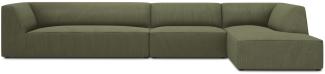 Micadoni 5-Sitzer Modular Ecke rechts Sofa Ruby | Bezug Green | Beinfarbe Black Plastic