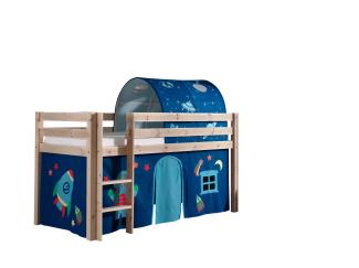 Spielbett Pino mit Textilset Vorhang und Tunnel "Astro"