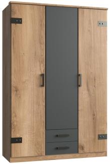 Kleiderschrank >Cheston< in Plankeneiche - 135x198x58cm (BxHxT)