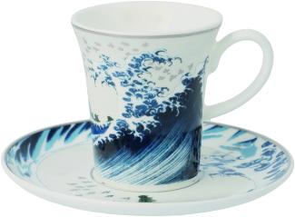 Goebel / Katsushika Hokusai - Die Welle II blau weiß / Fine Bone China / 12,0cm x 12,0cm