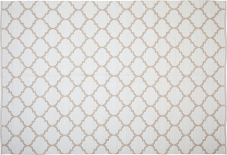Teppich beige 140 x 200 cm marokkanisches Muster zweiseitig Kurzflor AKSU