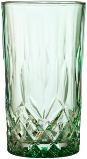 Lyngby Glas Highballglas Sorrento 4er Set, Longdrinkgläser, Cocktailgläser, Glas, Grün, 380 ml, 27779