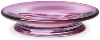 Casa Padrino Luxus Glasschale Pink Ø 30 x H. 7 cm - Runde Obstschale - Deko Schale aus mundgeblasenem Glas - Luxus Kollektion