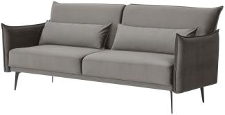 3-Sitzer Sofa mit Schlaffunktion und Metallgestell Samt Grau 207 x 86 x 88 cm