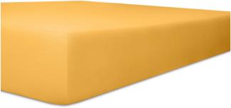 Kneer Vario-Stretch Spannbetttuch one für Topper 4-12 cm Höhe Qualität 22 Farbe gelb 160x200 cm