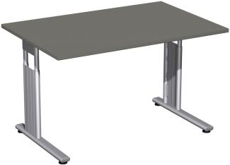 Schreibtisch 'C Fuß Flex' höhenverstellbar, 120x80cm, Graphit / Silber