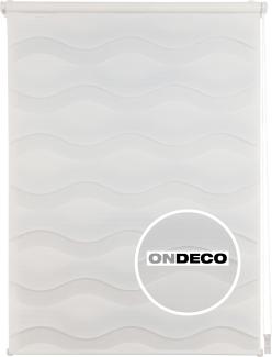 ondeco Duo Rollo Wave ohne Bohren, Klemmfix für Fenster innen, Seitenzugrollo Klemmen Sichtschutz Sonnenschutz, lichtdurchlässig und Blickdicht - Weiß - 100x160 cm