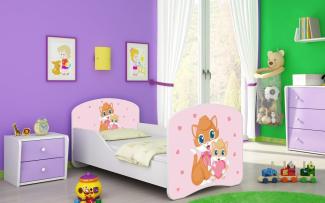 Kinderbett Milena mit verschiedenen Mustern 180x80 Cats