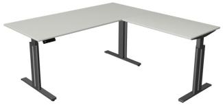 Kerkmann Schreibtisch Sitz-Stehtisch MOVE 3 elegant 180x80x72-120cm mit Anbauelement lichtgrau