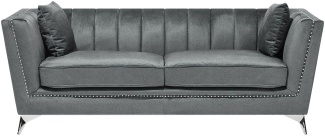 3-Sitzer Sofa Samtstoff grau GAULA