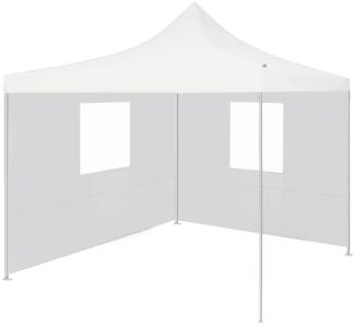 Profi-Partyzelt Faltbar mit 2 Seitenwänden 2×2m Stahl Weiß