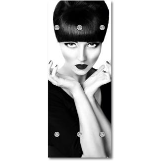 Queence Garderobe - "Pippa" Druck auf hochwertigem Arcylglas inkl. Edelstahlhaken und Aufhängung, Format: 50x120cm
