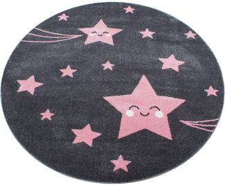 Kinder Teppich Kikki rund - 120 cm Durchmesser - Pink