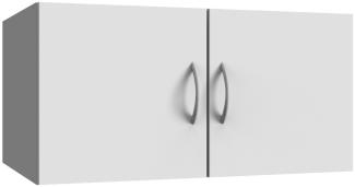 Schrank Aufsatz Multiraumkonzept weiß 2 Trg. Mehrzweckschrank Kleiderschrankaufsatz ca. 80 cm breit