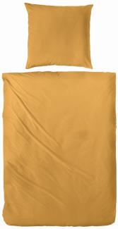 Traumhaft gut schlafen –Bettwäsche „Falsches Uni“, 100% Baumwolle, in versch. Farben : 80 x 80 cm, 135 x 200 cm : Bernstein