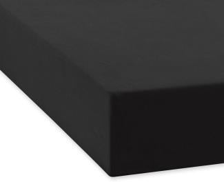 Traumschlaf 'Feinbiber' Spannbettlaken, Baumwolle, schwarz, 90 x 190 - 100 x 200 cm