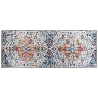 Teppich mehrfarbig orientalisches Muster 80 x 200 cm Kurzflor ENAYAM