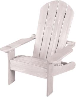 roba Outdoorstuhl für Kinder Deck Chair - Gartenstuhl mit Getränkehalter - Aus FSC zertifiziertem Holz - Ideal für Garten, Terrasse und Picknick - Ab 18 Monaten - Grau lasiert