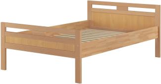 Erst-Holz Massivholz Seniorenbett Buche natur 120x200 Einzelbett Hohes Bett mit Rollrost 60. 74-12