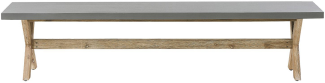 Gartenbank Faserzement Akazienholz grau heller Holzfarbton 200 cm OLBIA