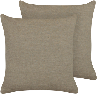 Dekokissen Leinen taupe 45 x 45 cm 2er Set SAGINA