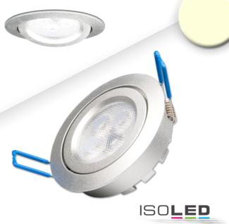 ISOLED LED Einbaustrahler, silber, 8W, 72°, rund, warmweiß, dimmbar