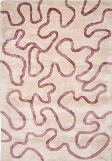 Teppich Viskose weiß rosa 160 x 200 cm abstraktes Muster Kurzflor KAPPAR