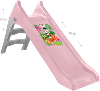 Mochtoys Kinderrutsche Pastell, 140 cm Rutschlänge, Wasserrutsche, wetterfest rosa