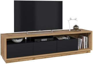 Lowboard Celine TV-Unterschrank 200x45x50cm wotan eiche - Frontfarbe wählbar