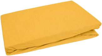 Bettwaesche-mit-Stil Jersey Spannbettlaken gelb 90 – 100 x200cm Höhe bis 20cm