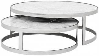 Casa Padrino Luxus Art Deco Designer Couchtisch 2er Set - Wohnzimmer Salon Tisch - Limited Edition