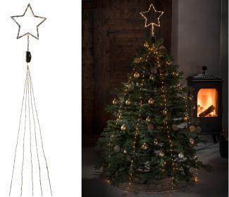 Hängende LED Christbaum Lichterkette mit Stern für Innen 274 LED´s -"Baummantel"