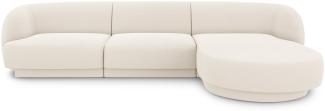 Micadoni 4-Sitzer Boucle Ecke rechts Sofa Miley | Bezug Beige | Beinfarbe Black Plastic