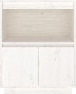 Sideboard Weiß 60x34x75 cm Massivholz Kiefer [813521]